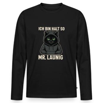 M. Whimsy – C’est comme ça que je suis ! Miesepeter-Katzen-De - T-shirt manches longues Premium bio Homme - noir - Devant - Nico (187cm)