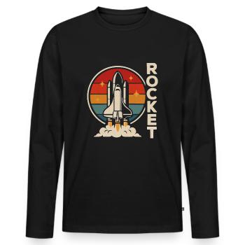 Raketen Rocket Fans - T-shirt manches longues Premium bio Homme - noir - Devant - Nico (187cm)