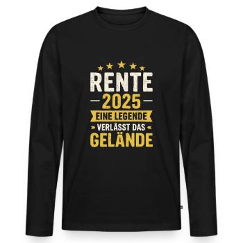 Pension 2025 - Legend - Men's Premium Organic Long Sleeve Shirt - black - Front - Nico (187cm)