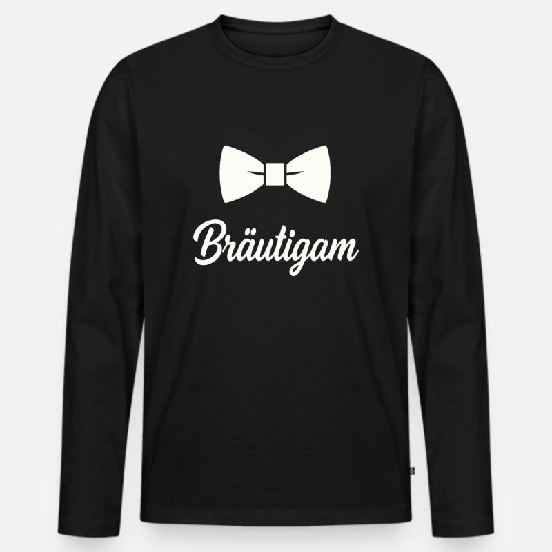 Bräutigam Fliege Hochzeit - Männer Premium Bio Langarmshirt - Schwarz