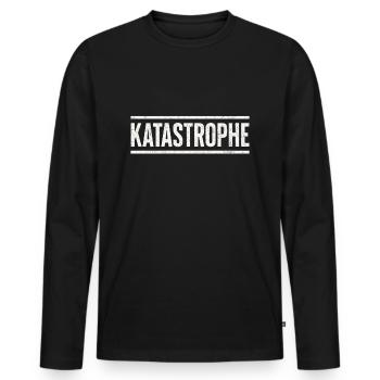 Chemise de déclaration de catastrophe avec humour - T-shirt manches longues Premium bio Homme - noir - Devant - Nico (187cm)