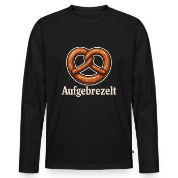 Habillé – Bavarian Bretzel Design - T-shirt manches longues Premium bio Homme - noir - Devant - Nico (187cm)