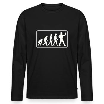 Evolution Dart - Männer Premium Bio Langarmshirt - Schwarz - Vorne - Nico (187cm)
