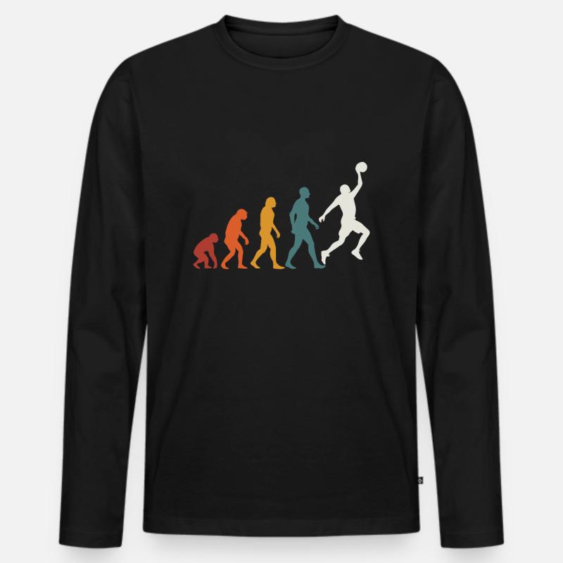 Evolution Basketball Basketball - Männer Premium Bio Langarmshirt - Schwarz