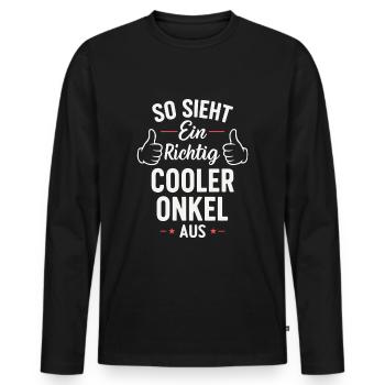 Voici à quoi ressemble un oncle vraiment cool - T-shirt manches longues Premium bio Homme - noir - Devant - Nico (187cm)