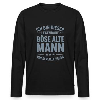 Legendary Evil Old Man Saying Design - Men's Premium Organic Long Sleeve Shirt - black - Front - Nico (187cm)