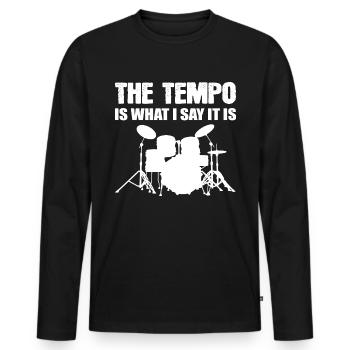 Das Tempo Bandmitglied Gift - Männer Premium Bio Langarmshirt - Schwarz - Vorne - Nico (187cm)