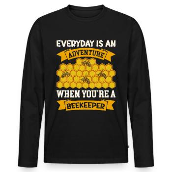 Beekeeping Beekeeping Course Beekeepers' Association Honey Bee Beekeepers - Men's Premium Organic Long Sleeve Shirt - black - Front - Nico (187cm)
