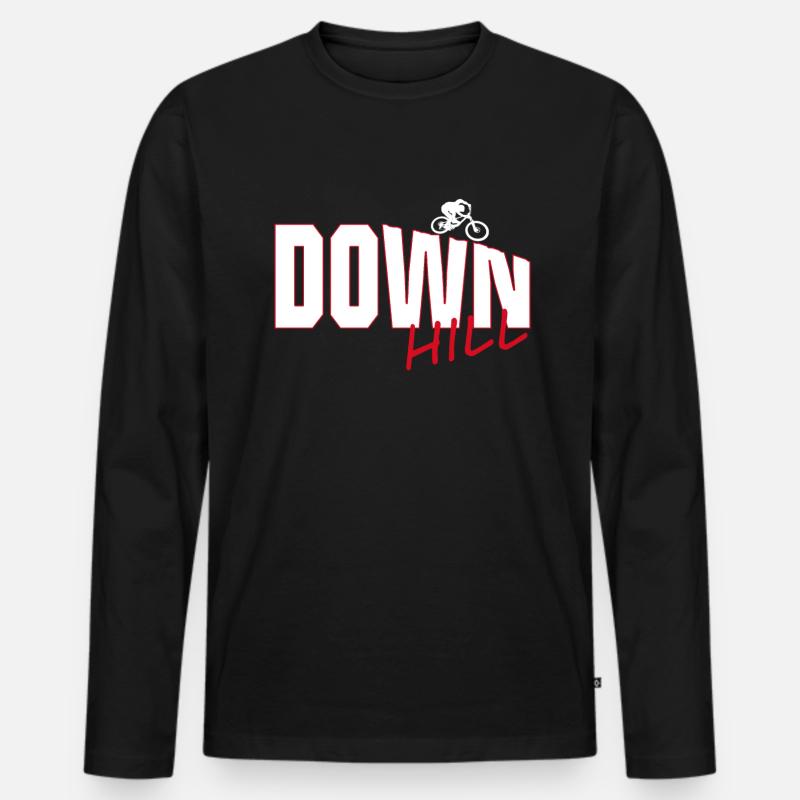 downhill - Männer Premium Bio Langarmshirt - Schwarz