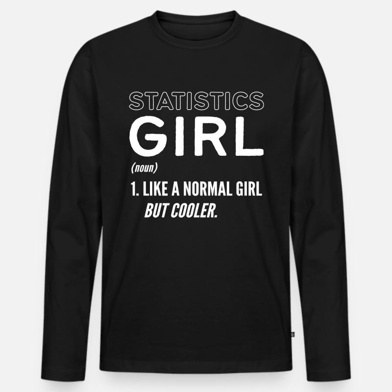 Statistik Mädchen Forscher Geschenk - Männer Premium Bio Langarmshirt - Schwarz