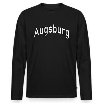 Augsburg - Men's Premium Organic Long Sleeve Shirt - black - Front - Nico (187cm)