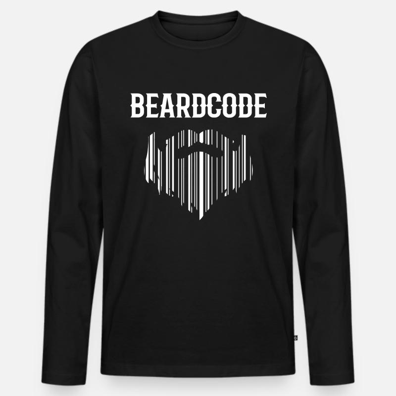 Bartcode Stylistin Geschenk - Männer Premium Bio Langarmshirt - Schwarz