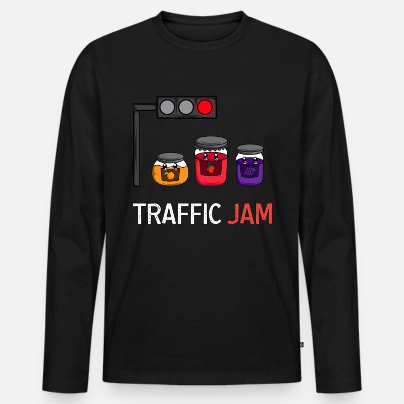 Stau Lustiger Illustrator Gift - Männer Premium Bio Langarmshirt - Schwarz