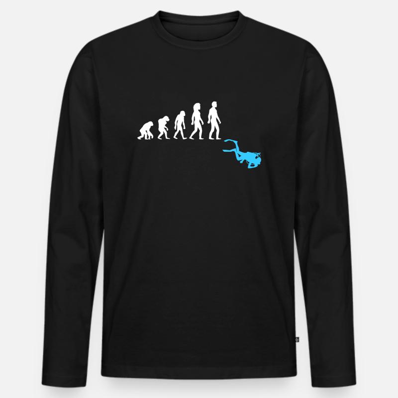 Diving I Diver I Evolution - Men's Premium Organic Long Sleeve Shirt - black