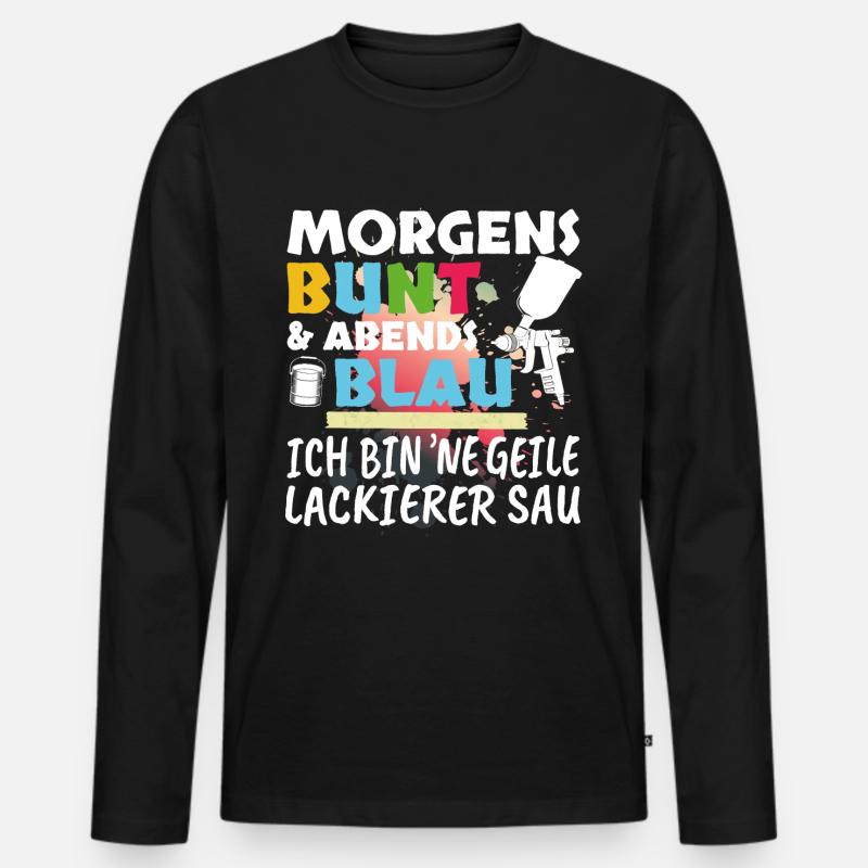 Lackierer Geschenk - Männer Premium Bio Langarmshirt - Schwarz