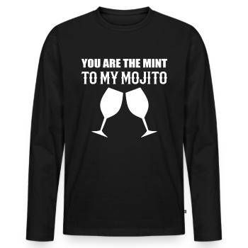 Mint for Mojito Sweet Person Gift - Men's Premium Organic Long Sleeve Shirt - black - Front - Nico (187cm)