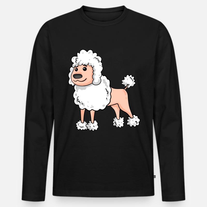 Pudel Weiß Hunderasse - Männer Premium Bio Langarmshirt - Schwarz