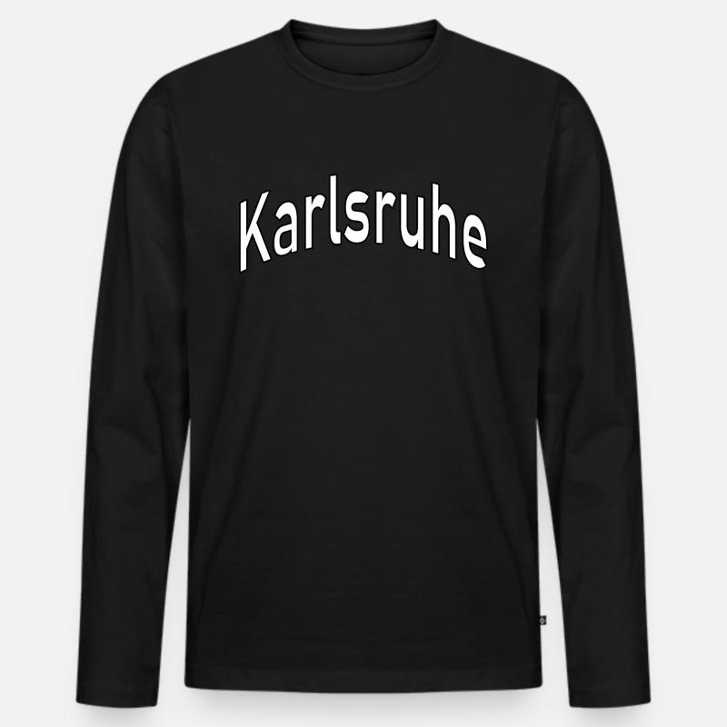Karlsruhe - Männer Premium Bio Langarmshirt - Schwarz