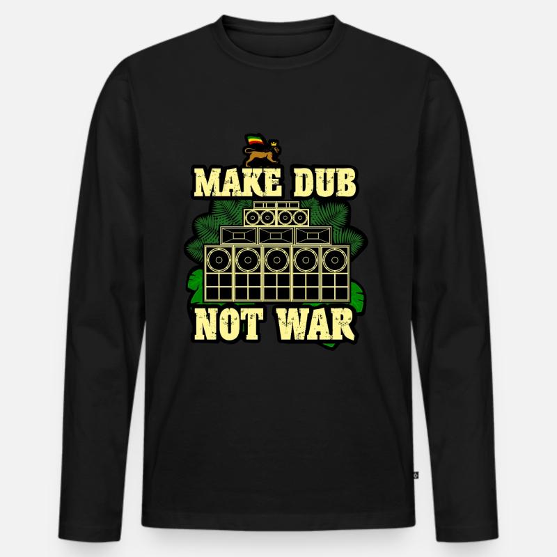 Make Dub Not War - Männer Premium Bio Langarmshirt - Schwarz