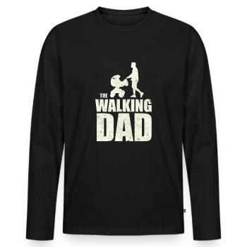 Walking Dad Lustiges Party Männertag Design - Männer Premium Bio Langarmshirt - Schwarz - Vorne - Nico (187cm)