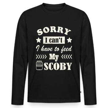 Sorry, I can't. I have to feed my Scoby - Men's Premium Organic Long Sleeve Shirt - black - Front - Nico (187cm)