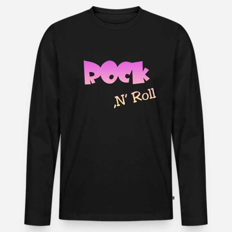 Rock n Roll - Männer Premium Bio Langarmshirt - Schwarz