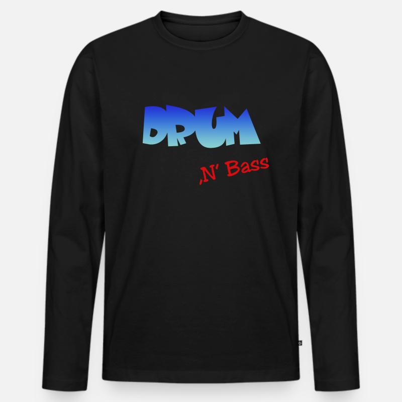 Drum n Bass, Techno, Minimal - Männer Premium Bio Langarmshirt - Schwarz