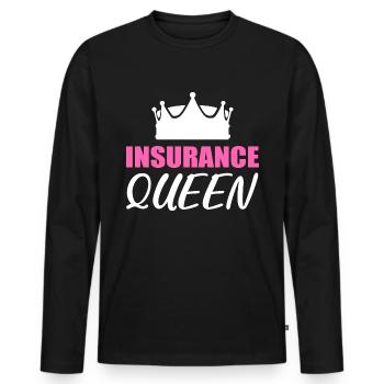 Insurance Queen Insurer Gift - Men's Premium Organic Long Sleeve Shirt - black - Front - Nico (187cm)