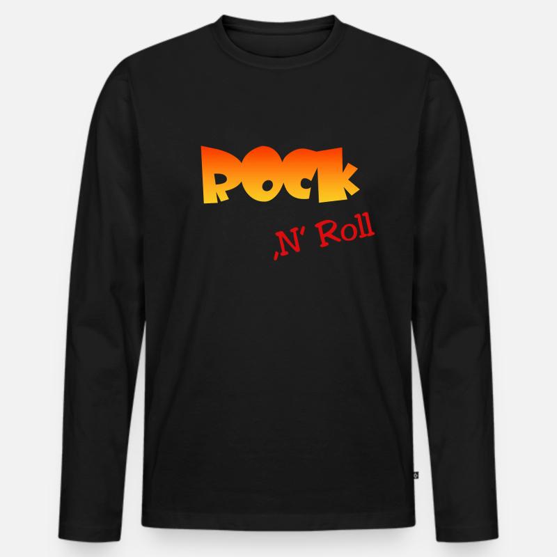 Rock n Roll - Männer Premium Bio Langarmshirt - Schwarz