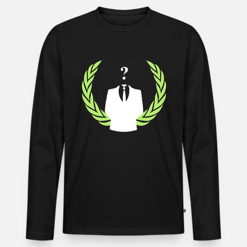 anonyme Farbe - Männer Premium Bio Langarmshirt - Schwarz