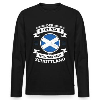 Schottland Flagge Vintage Alba Used Look GB UK - Männer Premium Bio Langarmshirt - Schwarz - Vorne - Nico (187cm)