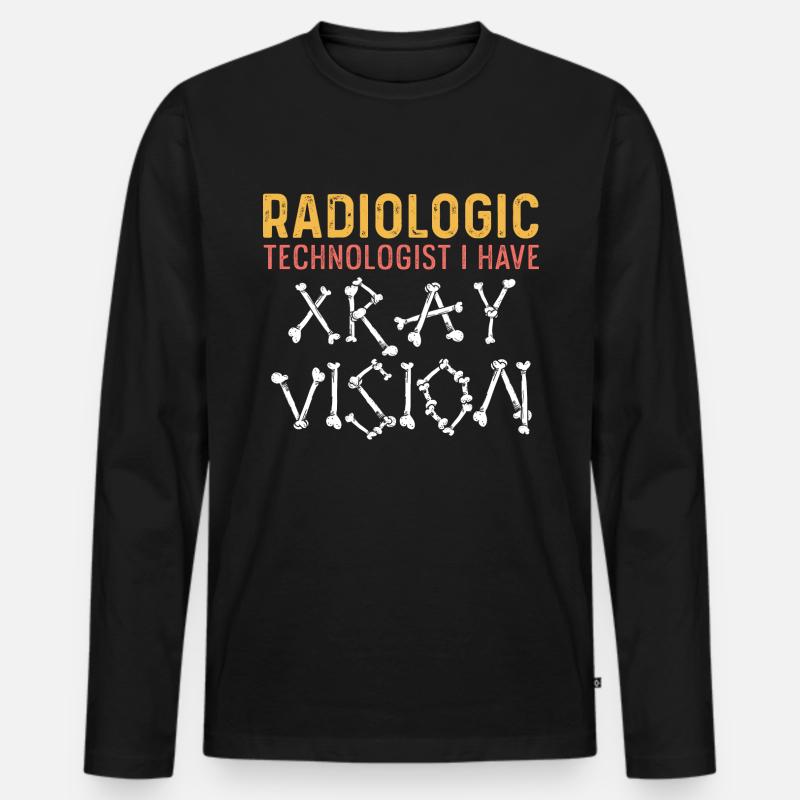 Röntgenblick Internist Geschenk - Männer Premium Bio Langarmshirt - Schwarz