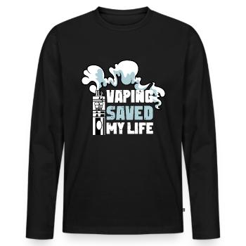 Sauvé ma vie Cadeau de propriétaire de magasin de vape - T-shirt manches longues Premium bio Homme - noir - Devant - Nico (187cm)