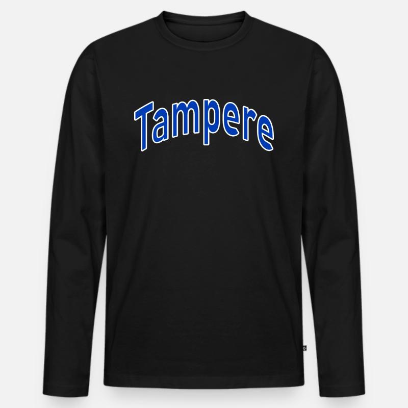 Tampere - Männer Premium Bio Langarmshirt - Schwarz