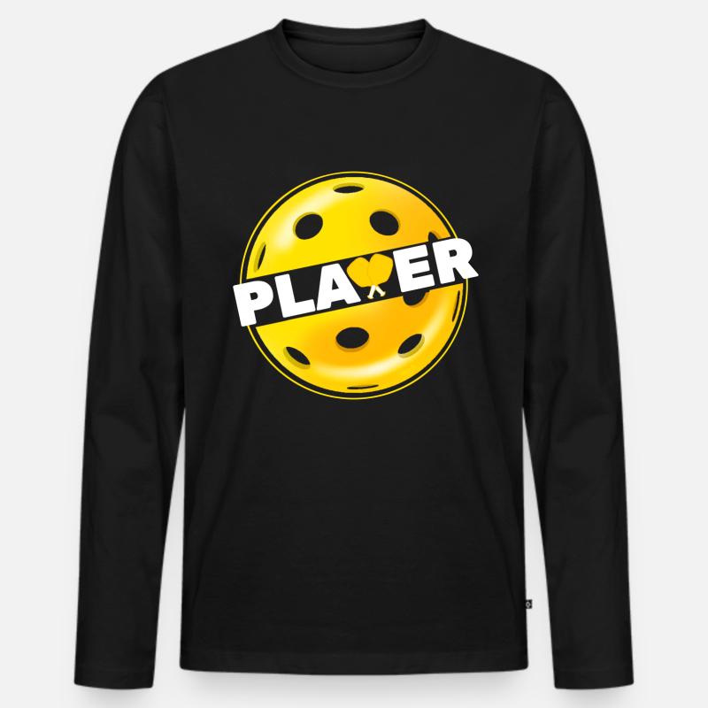 Pickleball-Spieler - Männer Premium Bio Langarmshirt - Schwarz