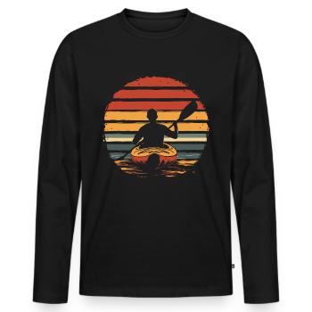 Kayak vintage Kayakfahrer - Männer Premium Bio Langarmshirt - Schwarz - Vorne - Nico (187cm)