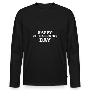 Happy St. Patrick's Day - Men's Premium Organic Long Sleeve Shirt - black - Front - Nico (187cm)