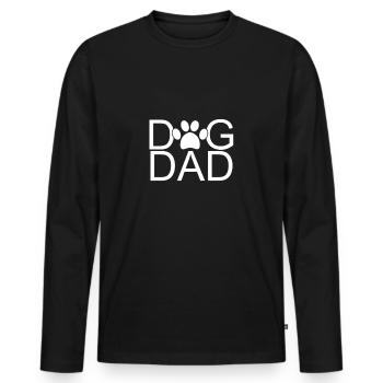 Dog Dad dog owner - Men's Premium Organic Long Sleeve Shirt - black - Front - Nico (187cm)