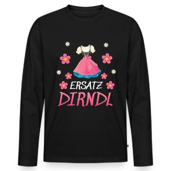 Dirndl Ersatz - Männer Premium Bio Langarmshirt - Schwarz - Vorne - Nico (187cm)