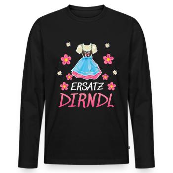Dirndl Ersatz - Männer Premium Bio Langarmshirt - Schwarz - Vorne - Nico (187cm)