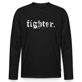 FischerS fighter. broken in white - Men's Premium Organic Long Sleeve Shirt - black - Front - Nico (187cm)