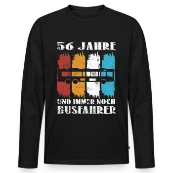 Busfahrer 56 Jahre Busfahren Beruf 56 Geburtstag - Männer Premium Bio Langarmshirt - Schwarz - Vorne - Nico (187cm)