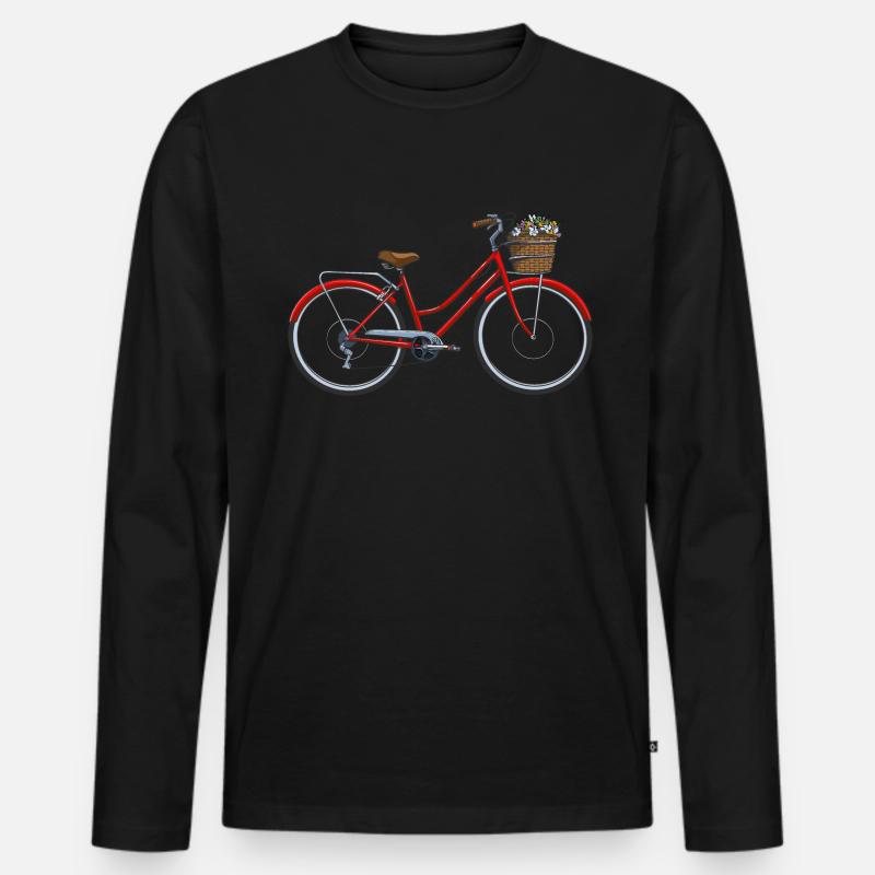 Fahrrad - Männer Premium Bio Langarmshirt - Schwarz
