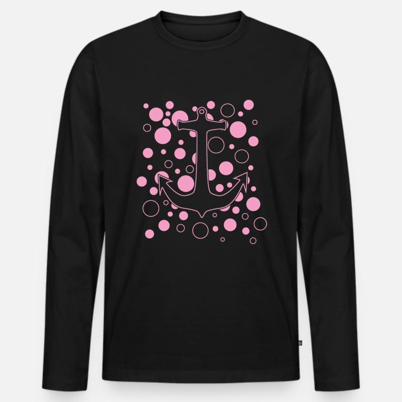 Anker - Männer Premium Bio Langarmshirt - Schwarz