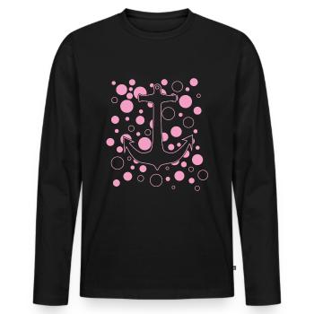 Anker - Männer Premium Bio Langarmshirt - Schwarz - Vorne - Nico (187cm)
