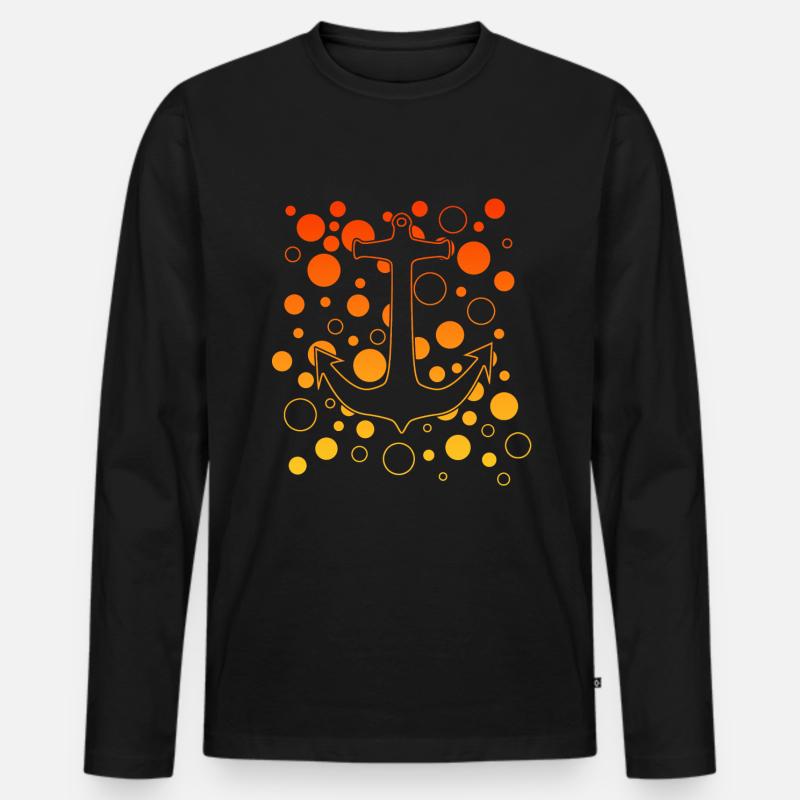 Anker - Männer Premium Bio Langarmshirt - Schwarz