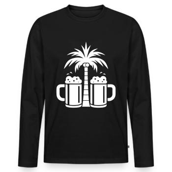 Plage de Beer Palm Trees - T-shirt manches longues Premium bio Homme - noir - Devant - Nico (187cm)