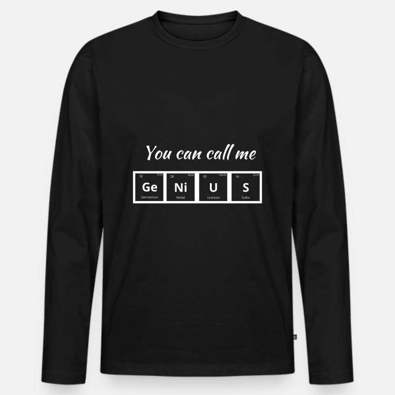 Genius - Männer Premium Bio Langarmshirt - Schwarz