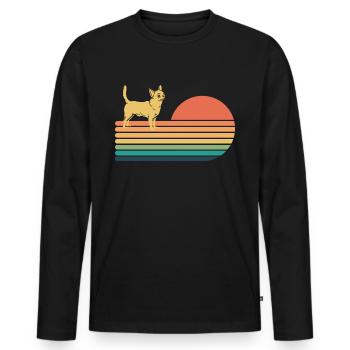 Chihuahua Vintage Retro fpr Chihuahua Lovers - Men's Premium Organic Long Sleeve Shirt - black - Front - Nico (187cm)
