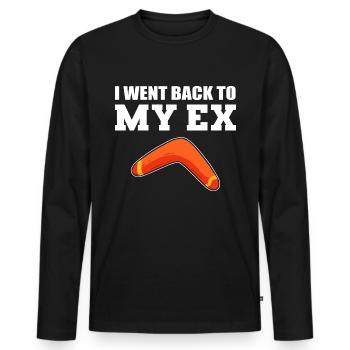Back to My Ex Funny Person Gift - Men's Premium Organic Long Sleeve Shirt - black - Front - Nico (187cm)